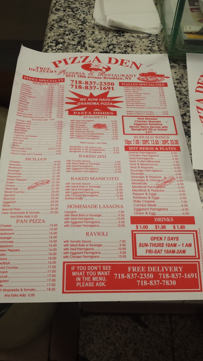 Pizza Den Menu - Image 2